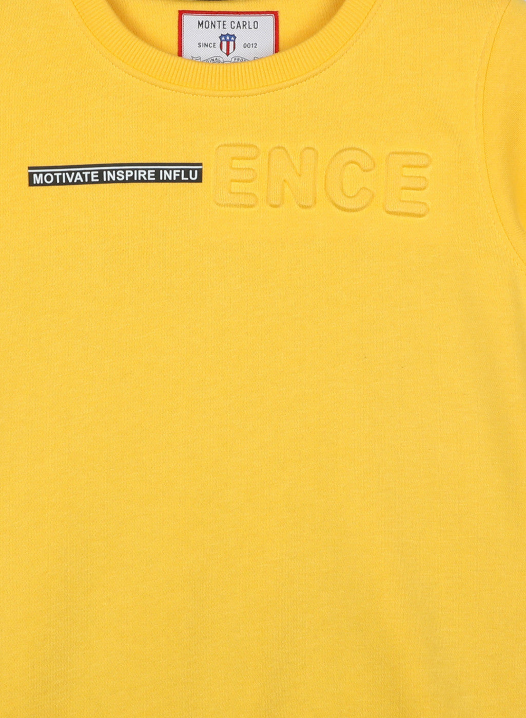 Boys Yellow Printed Sweatshirt