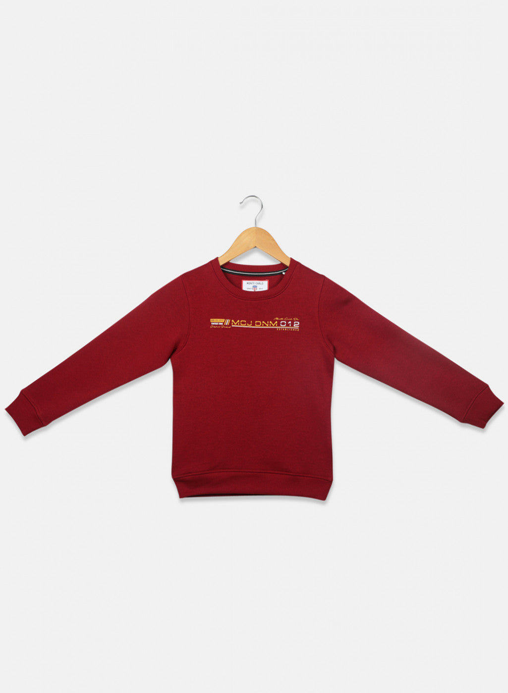 Boys Maroon Printed Sweatshirt