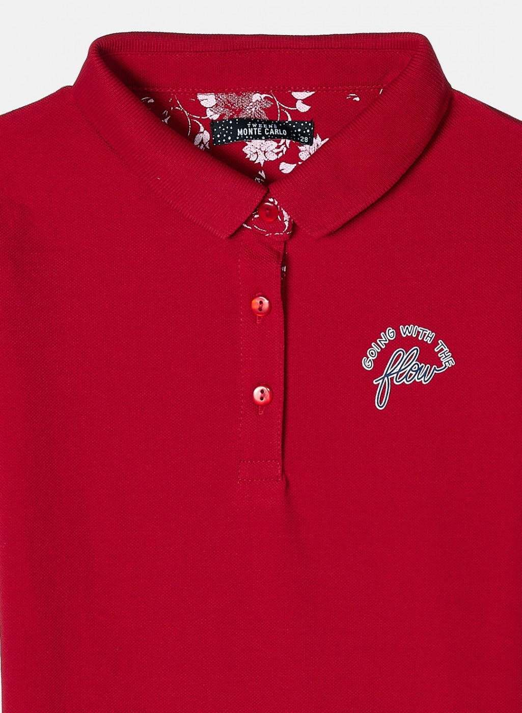 Girls Red Plain T-Shirt