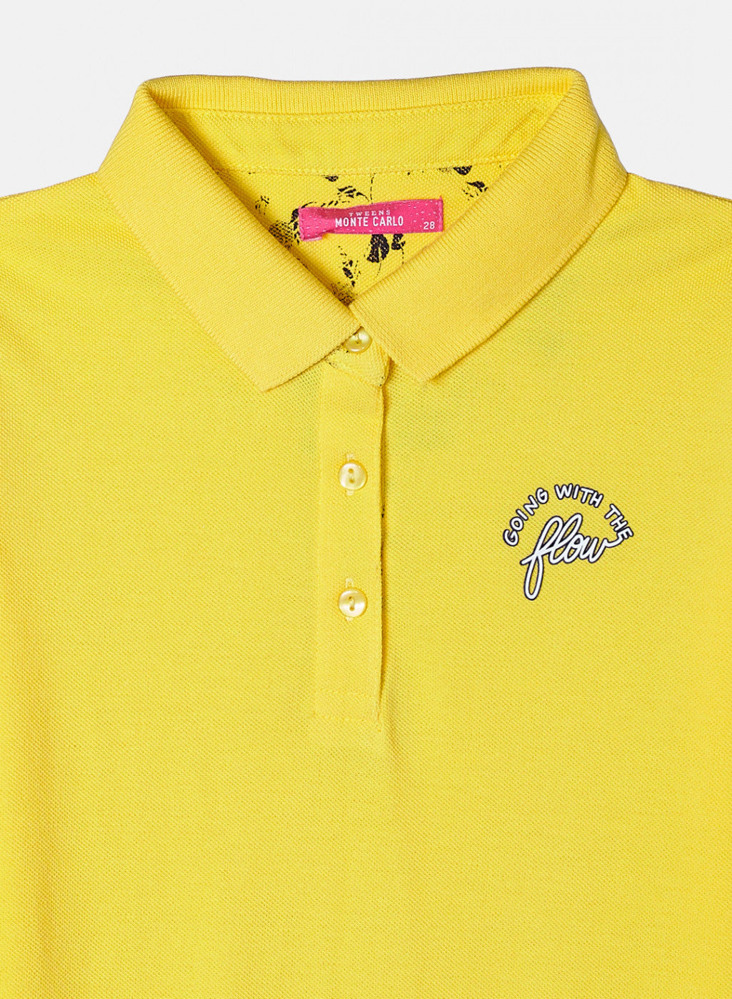 Girls Yellow Plain T-Shirt