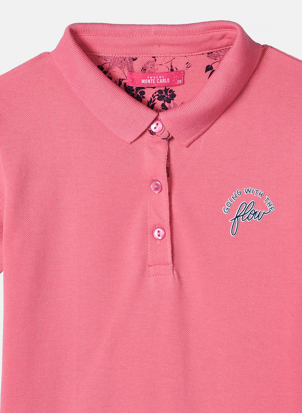 Girls Pink Plain T-Shirt