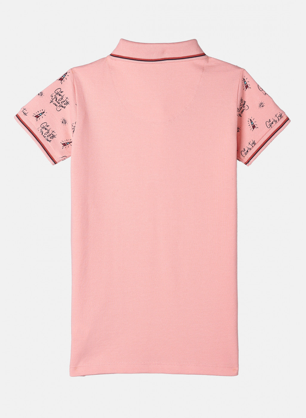 Girls Baby Pink Printed T-Shirt