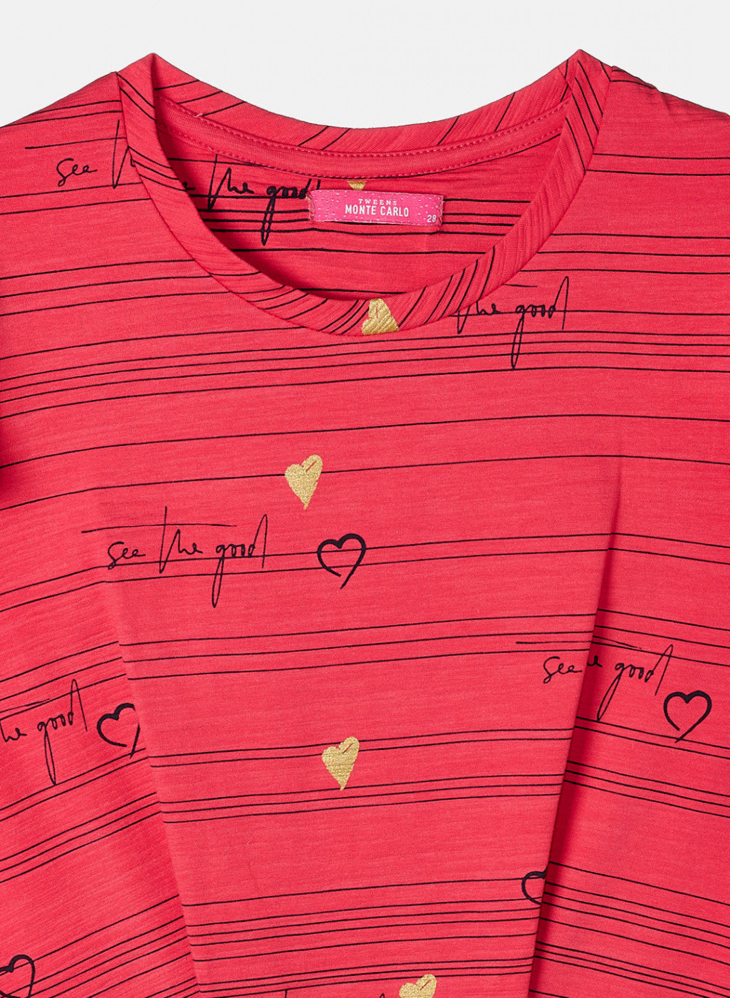 Girls Orange Printed Top