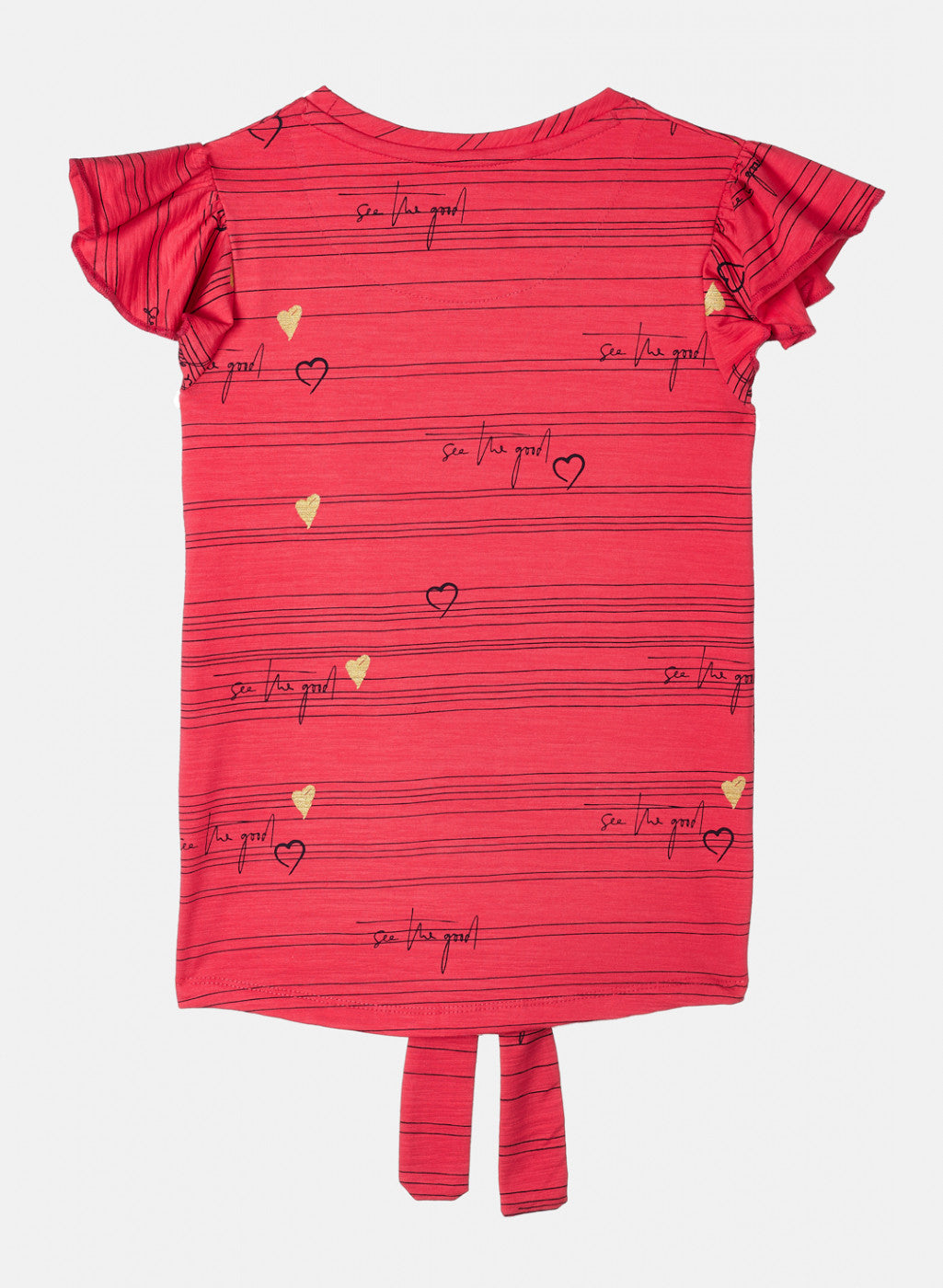 Girls Orange Printed Top