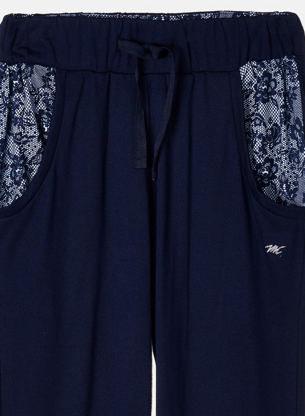 Girls Bluish Purple Printed Lower