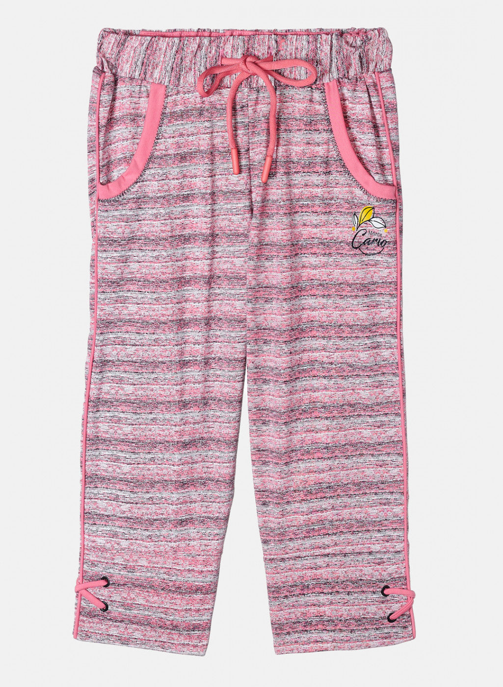 Girls Pink Printed Capri