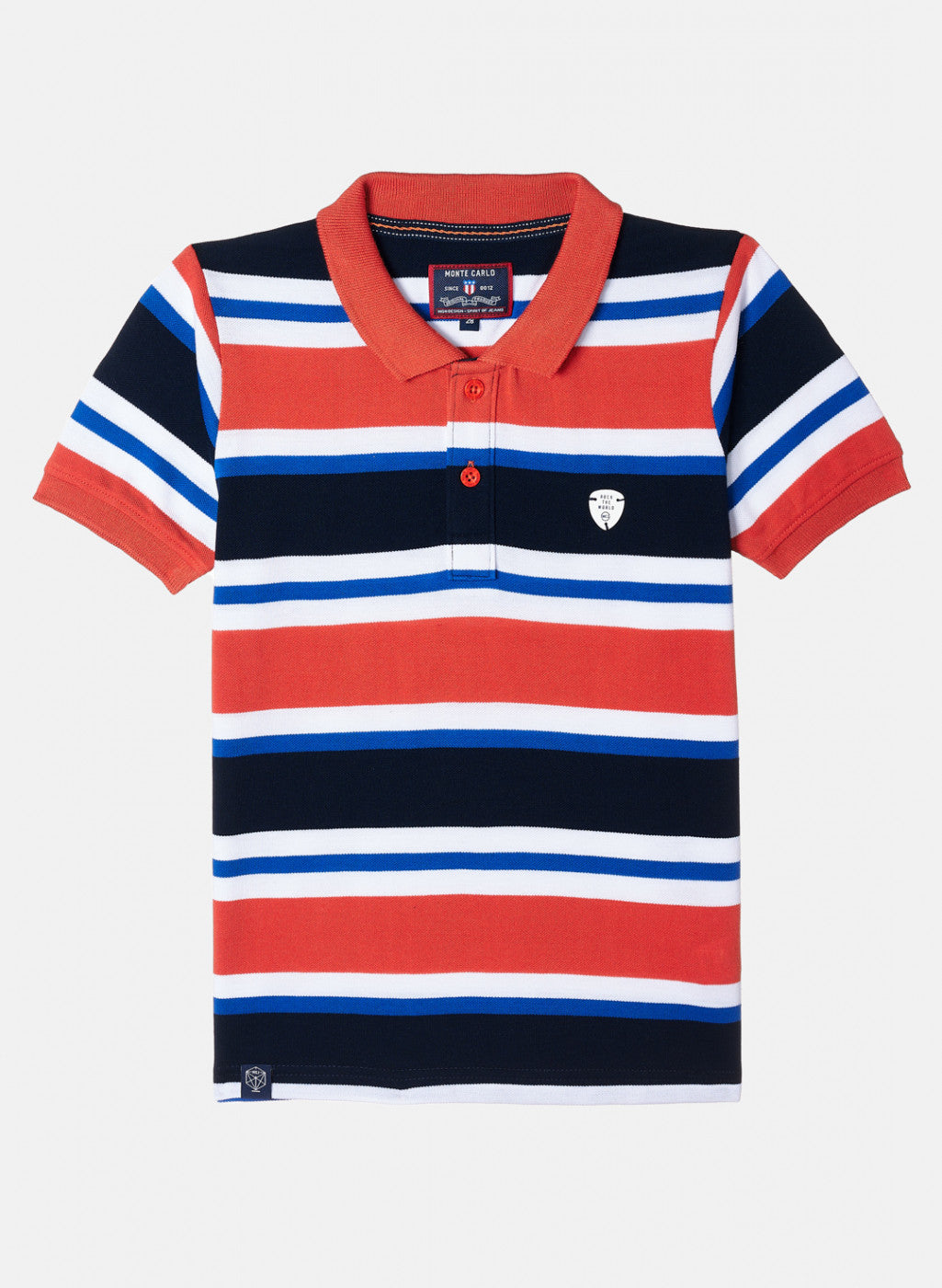 Boys Orange & Blue Stripe T-Shirt