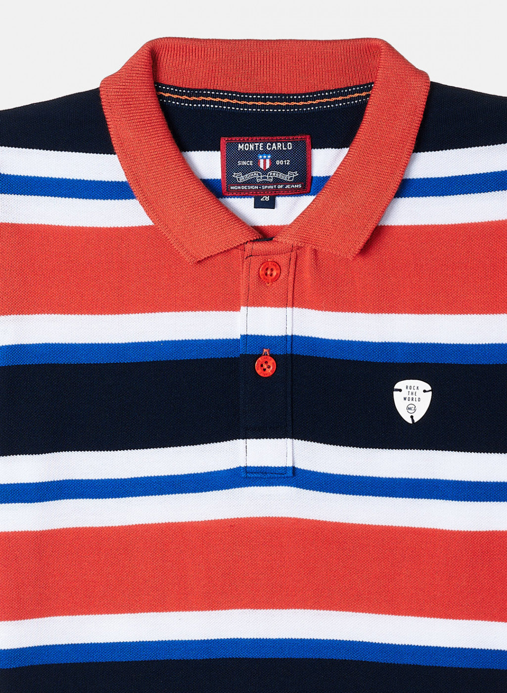 Boys Orange & Blue Stripe T-Shirt