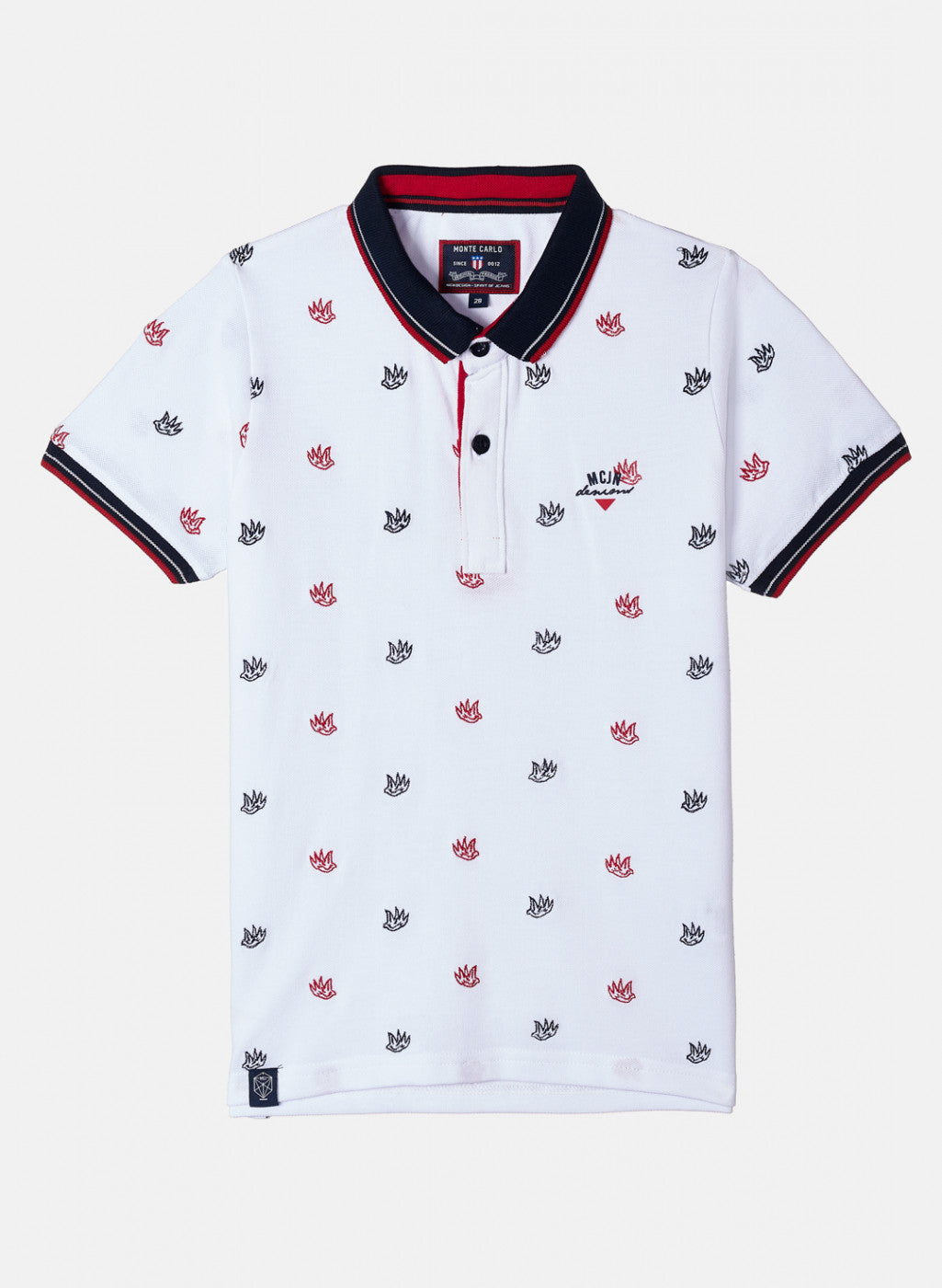 Boys White Embroidered T-Shirt