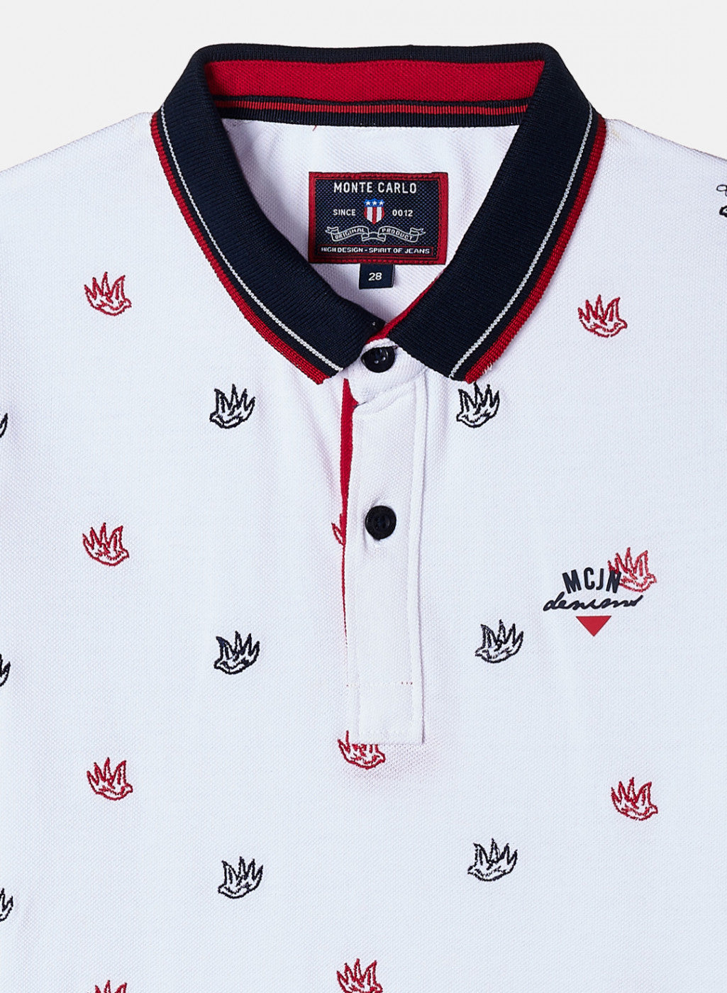 Boys White Embroidered T-Shirt