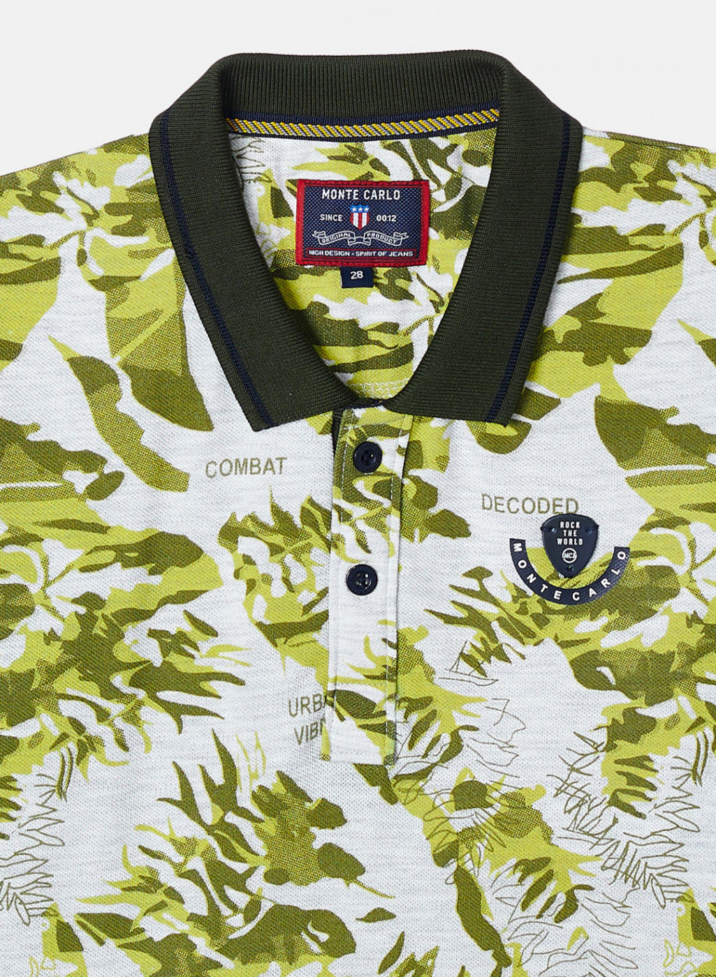 Boys Grey & Green Printed T-Shirt