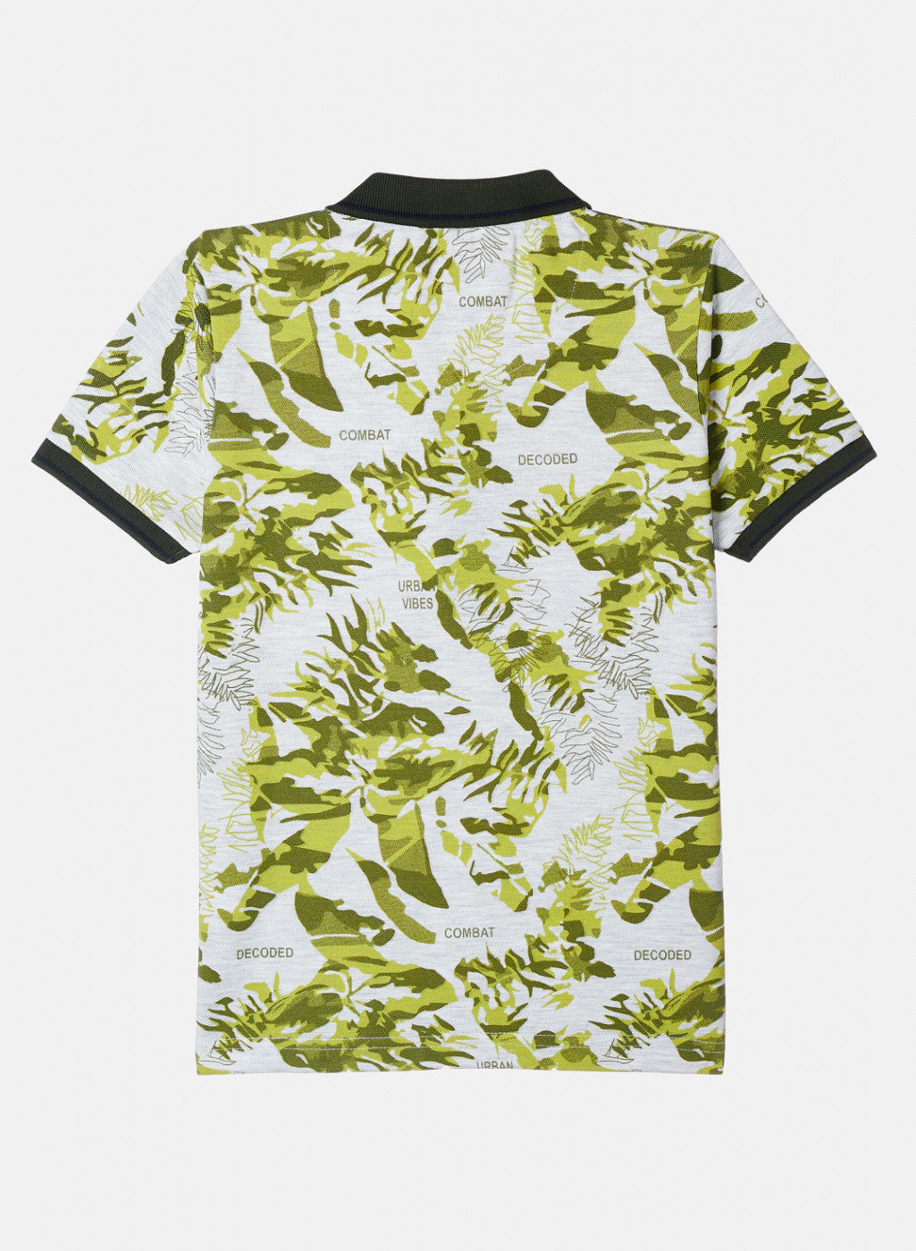 Boys Grey & Green Printed T-Shirt