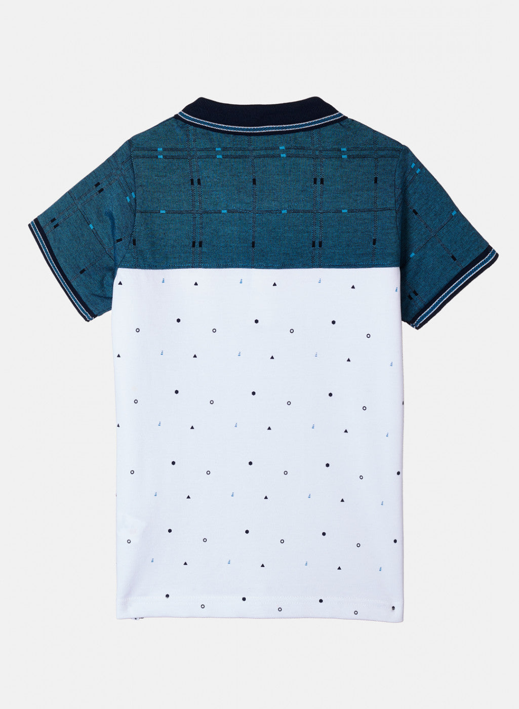 Boys Blue & White Printed T-Shirt