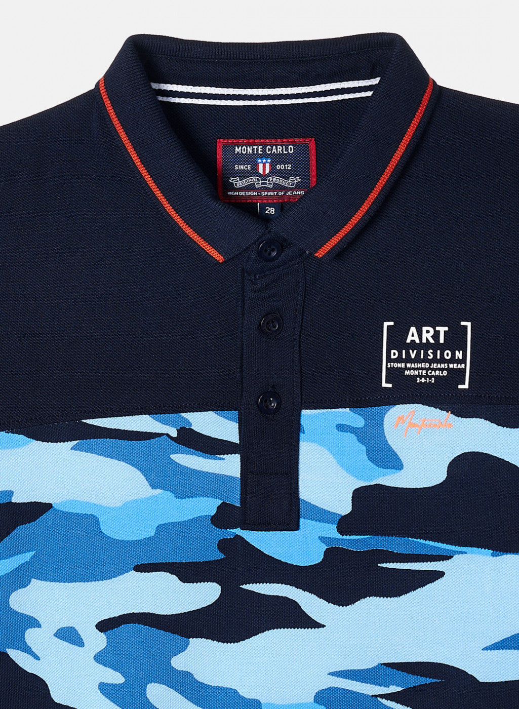 Boys Sky Blue & Navy Printed T-Shirt