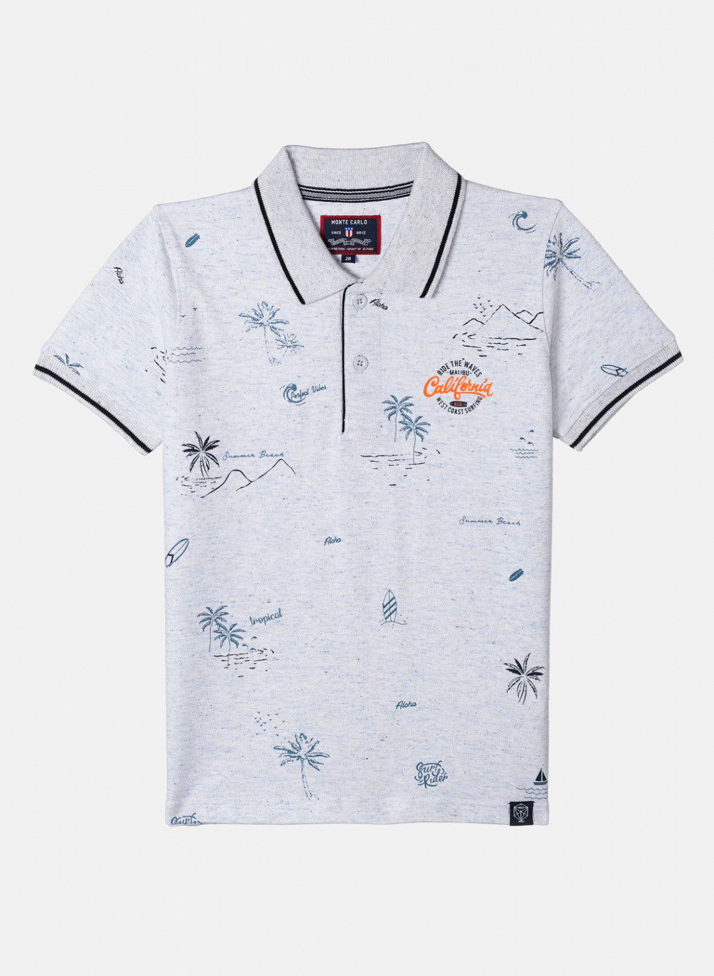 Boys Light Grey Printed T-Shirt