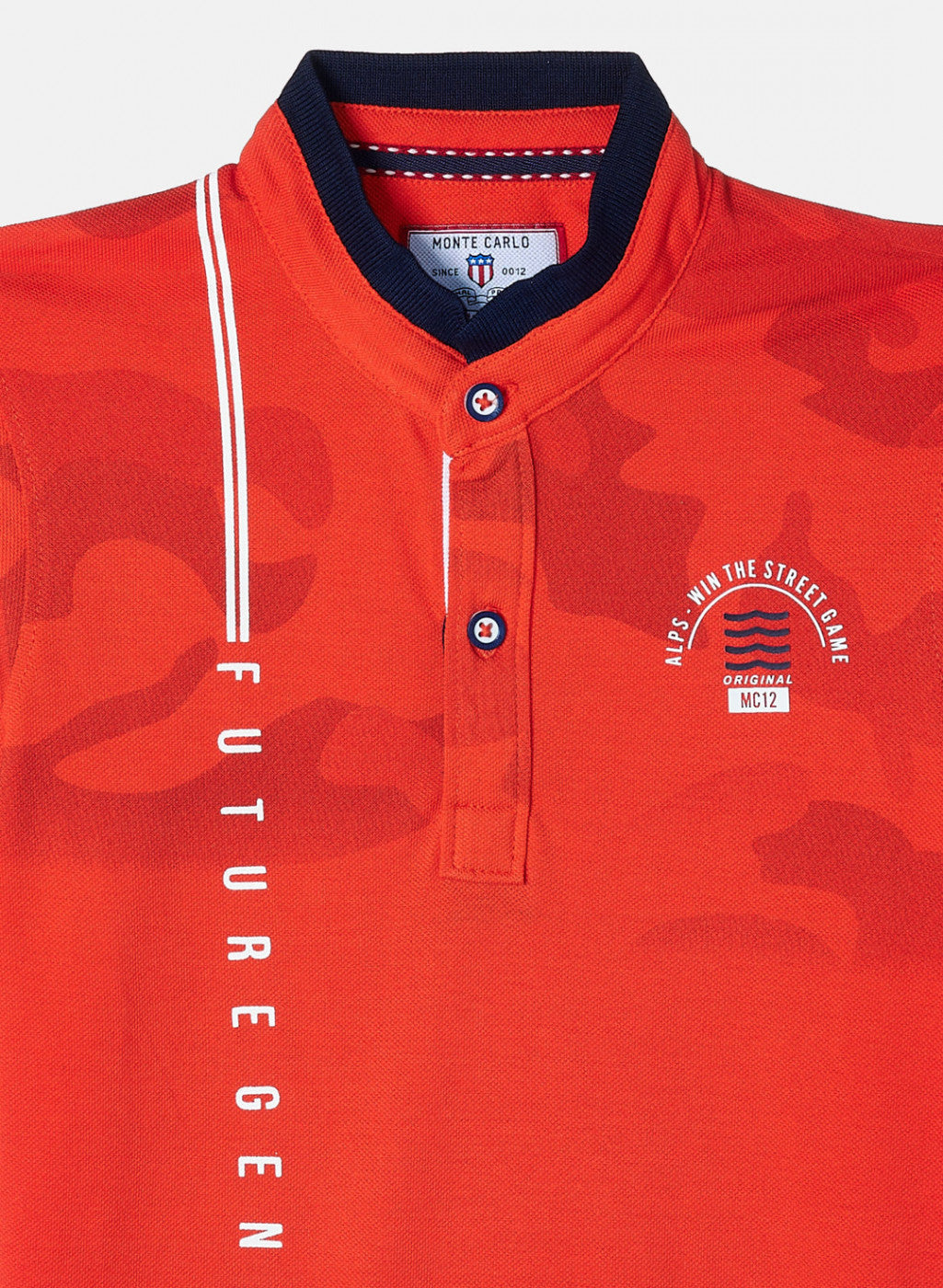 Boys Orange Printed T-Shirt