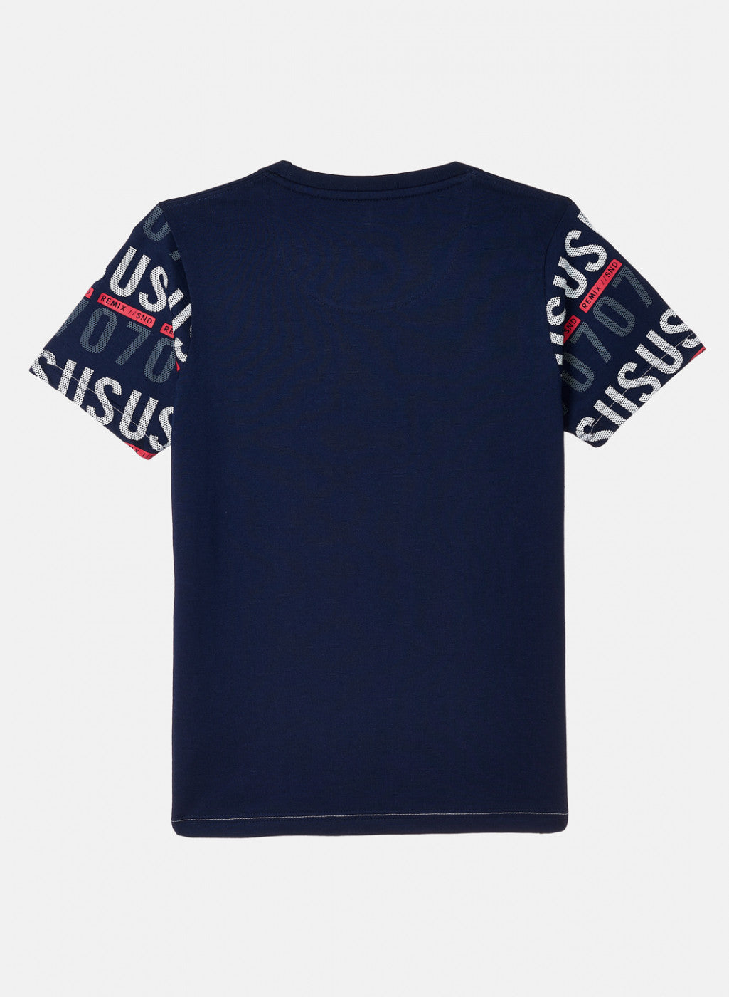 Boys Navy Blue Printed T-Shirt
