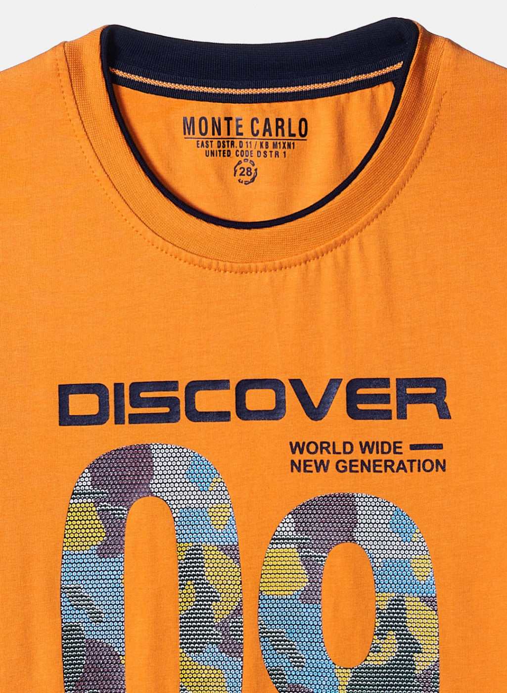 Boys Orange Printed T-Shirt
