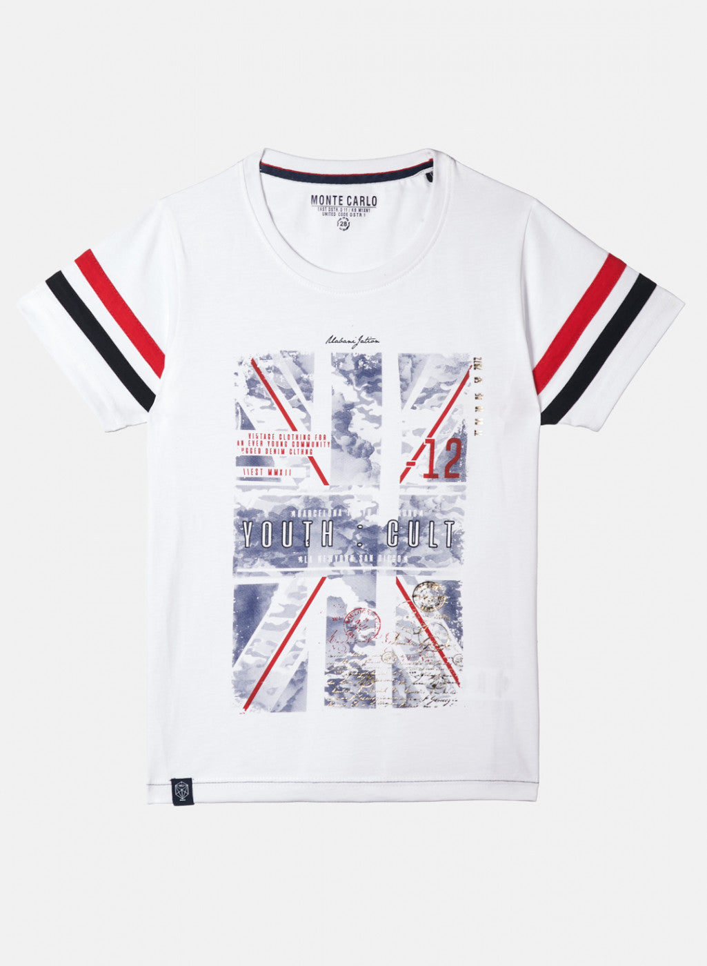 Boys White Printed T-Shirt
