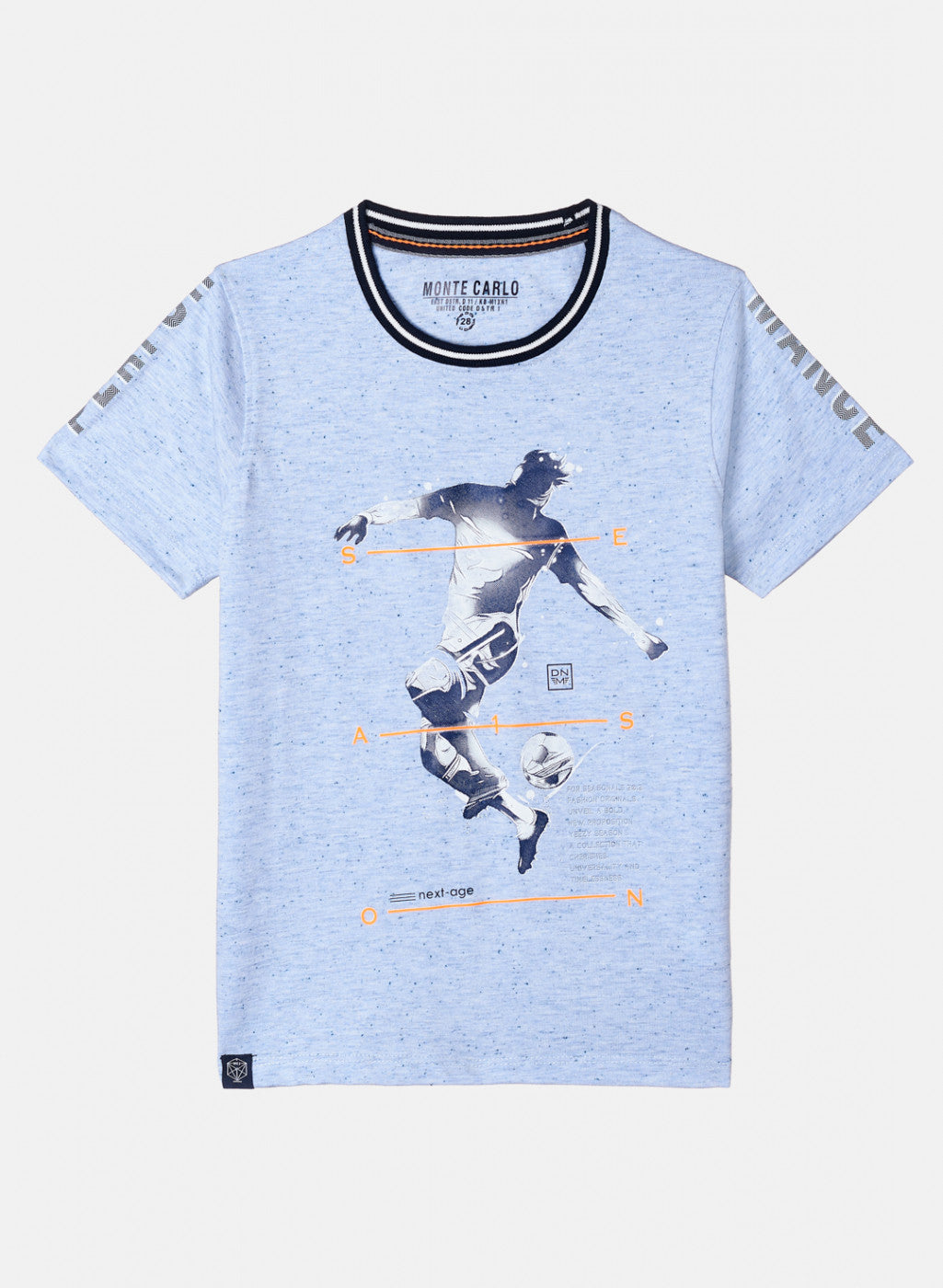 Boys Sky Blue Printed T-Shirt