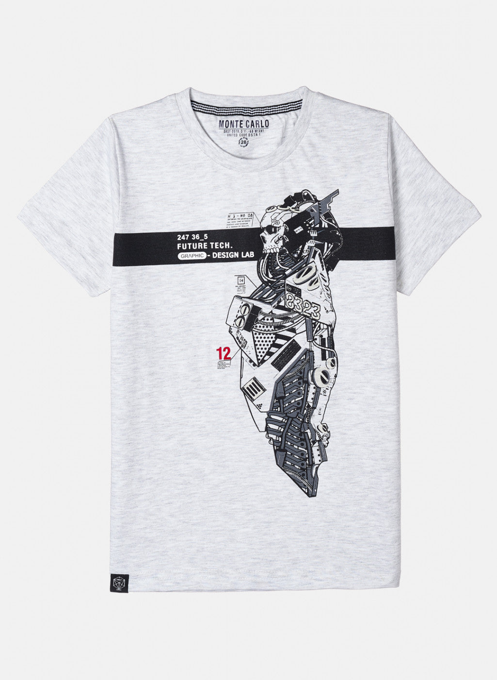 Boys Grey Printed T-Shirt
