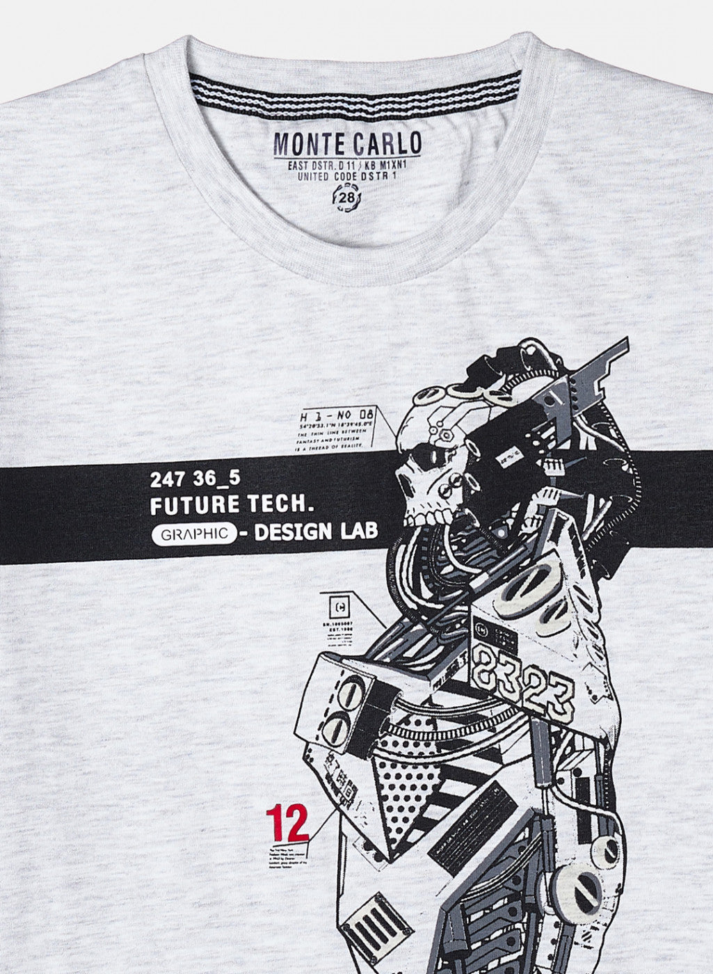 Boys Grey Printed T-Shirt