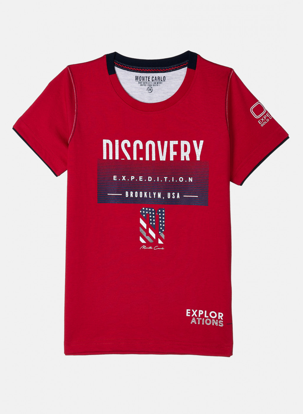 Boys Red Printed T-Shirt