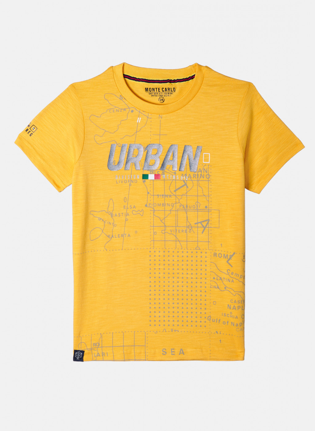Boys Mustard Printed T-Shirt