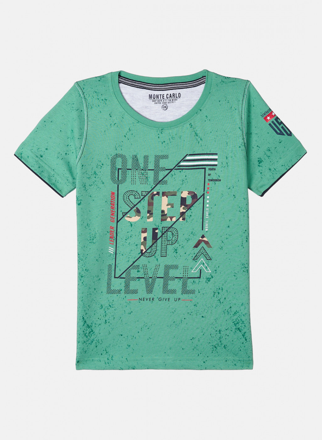Boys Green Printed T-Shirt