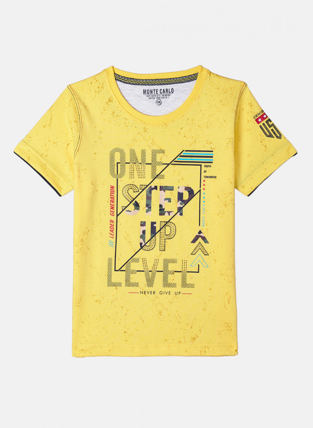 Boys Yellow Printed T-Shirt