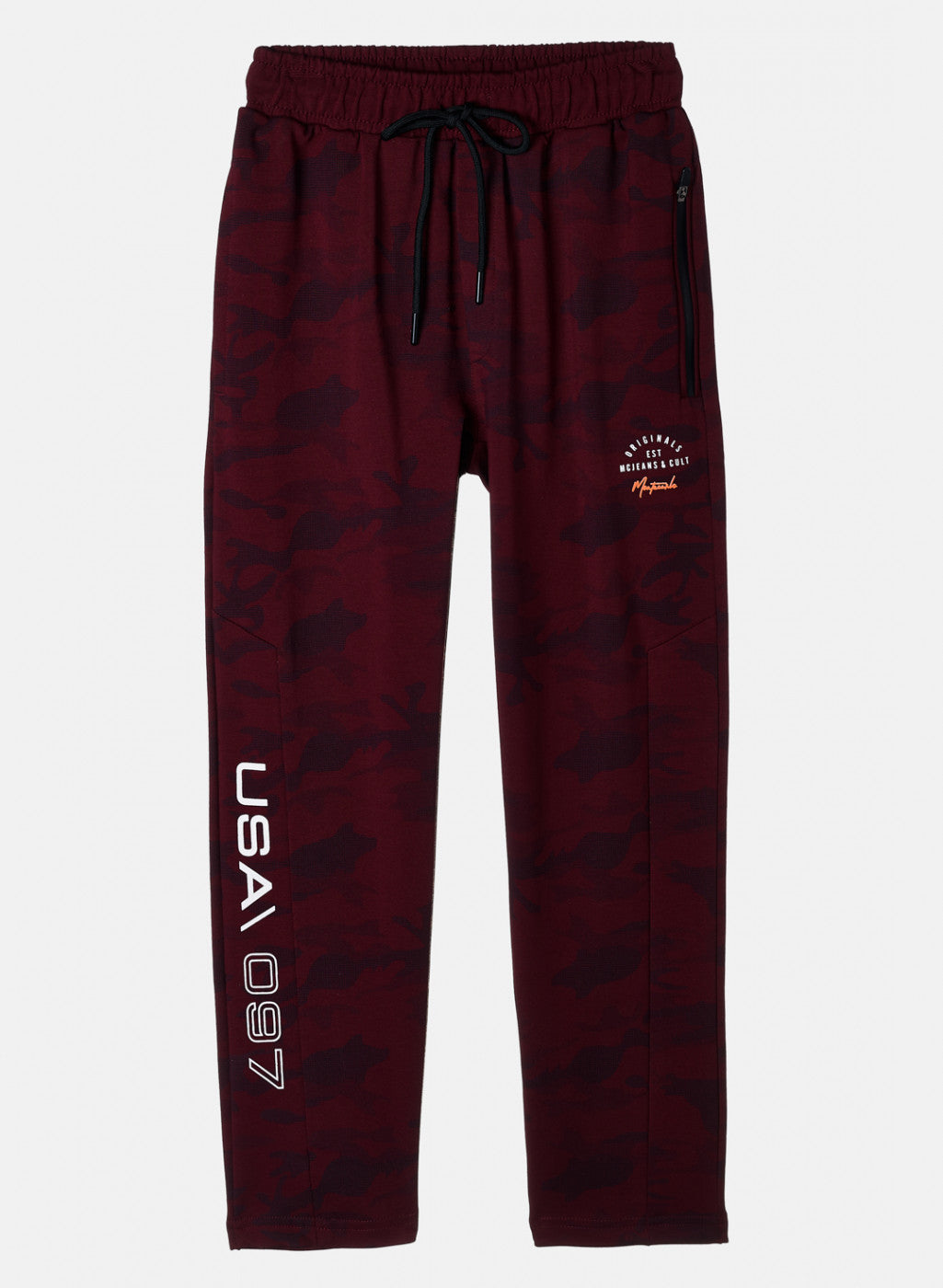 Boys Maroon Printed Lower