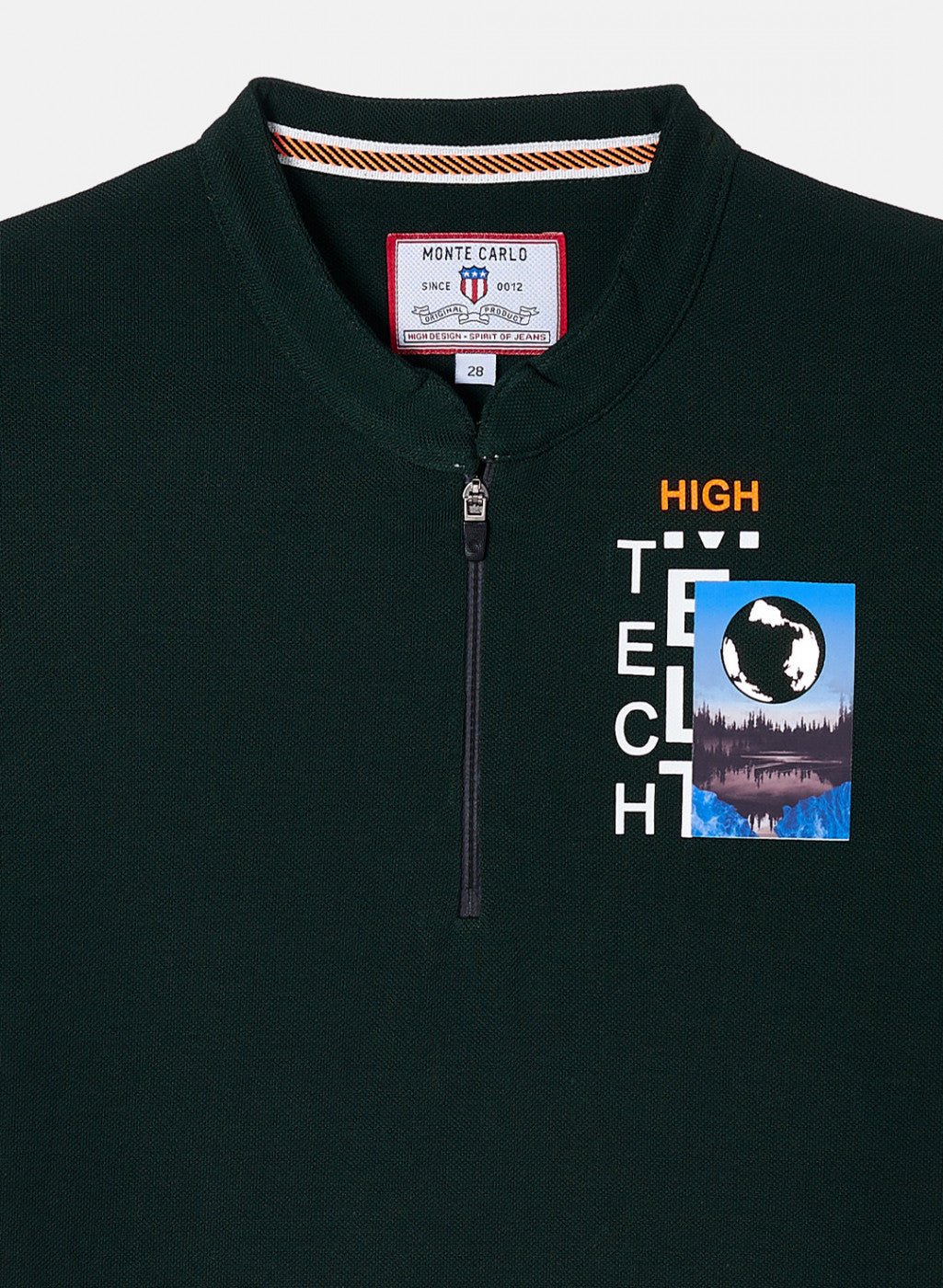 Boys Bottle Green Printed T-Shirt