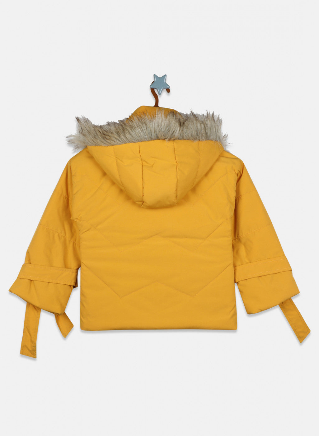 Girls Mustard Solid Jacket