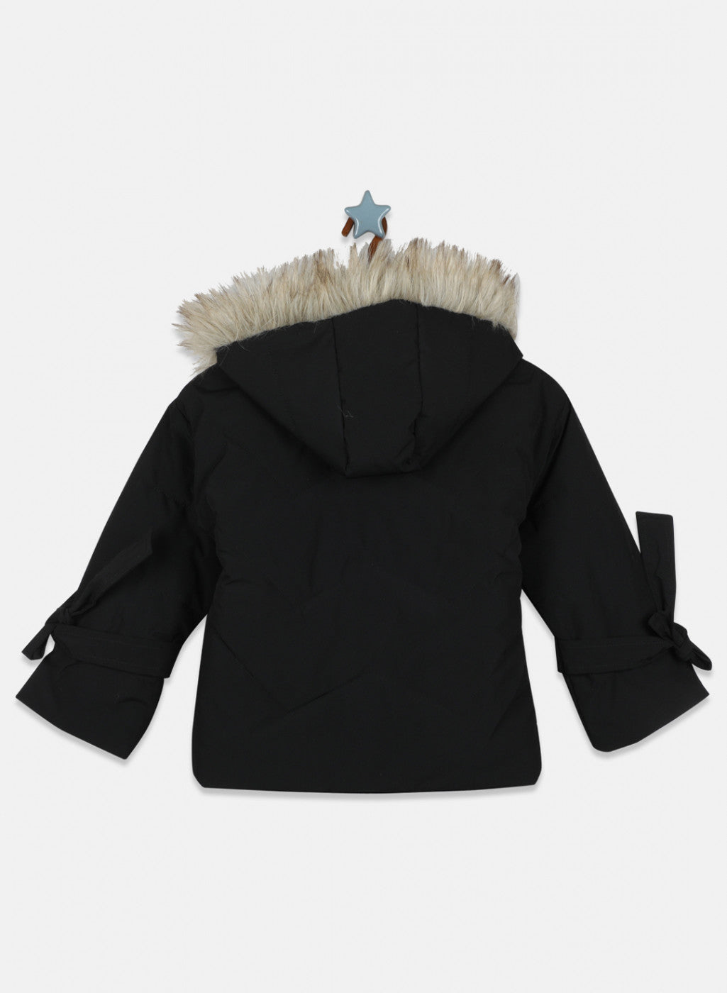 Girls Black Solid Jacket