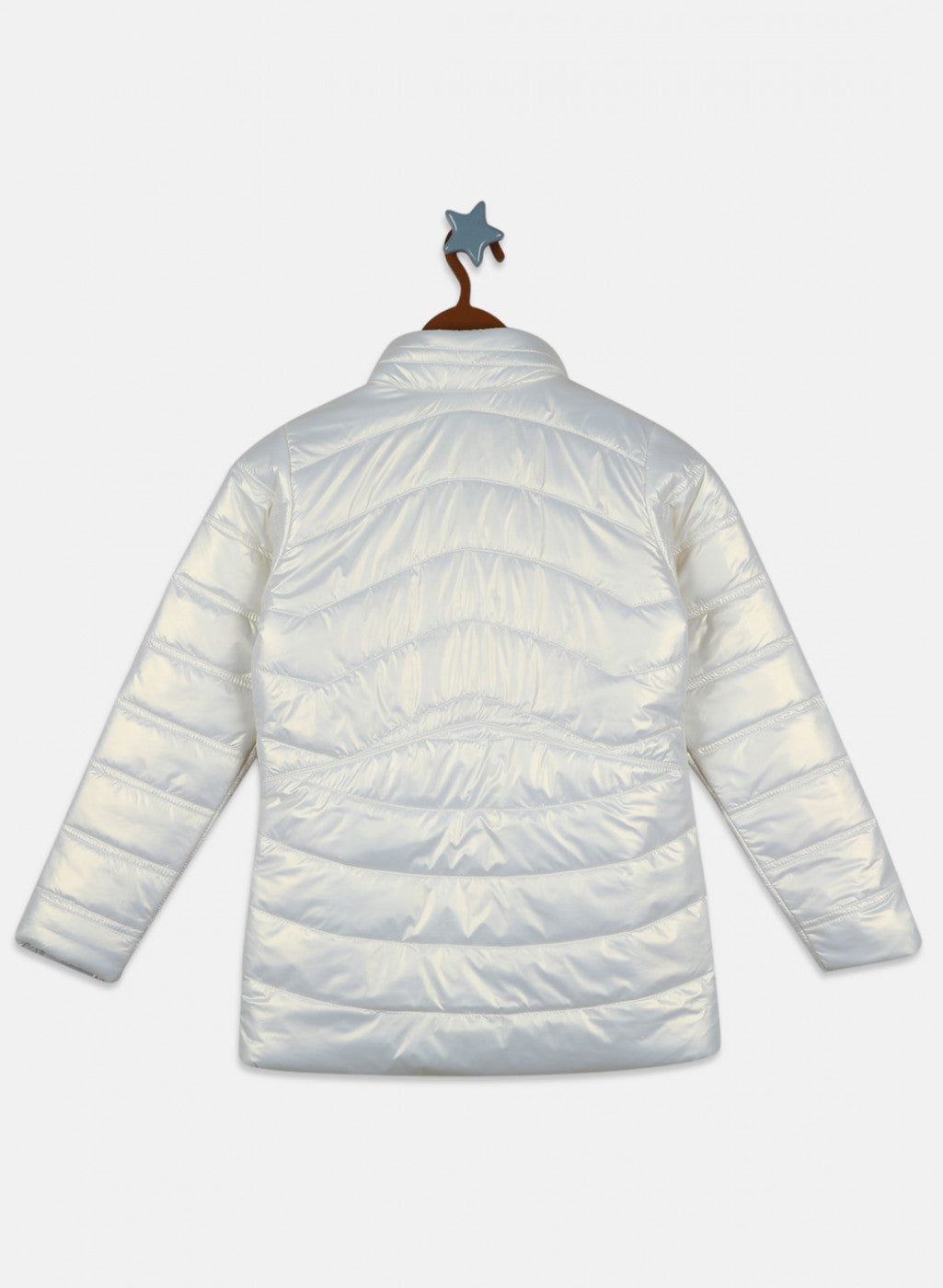 Girls Cream Solid Jacket