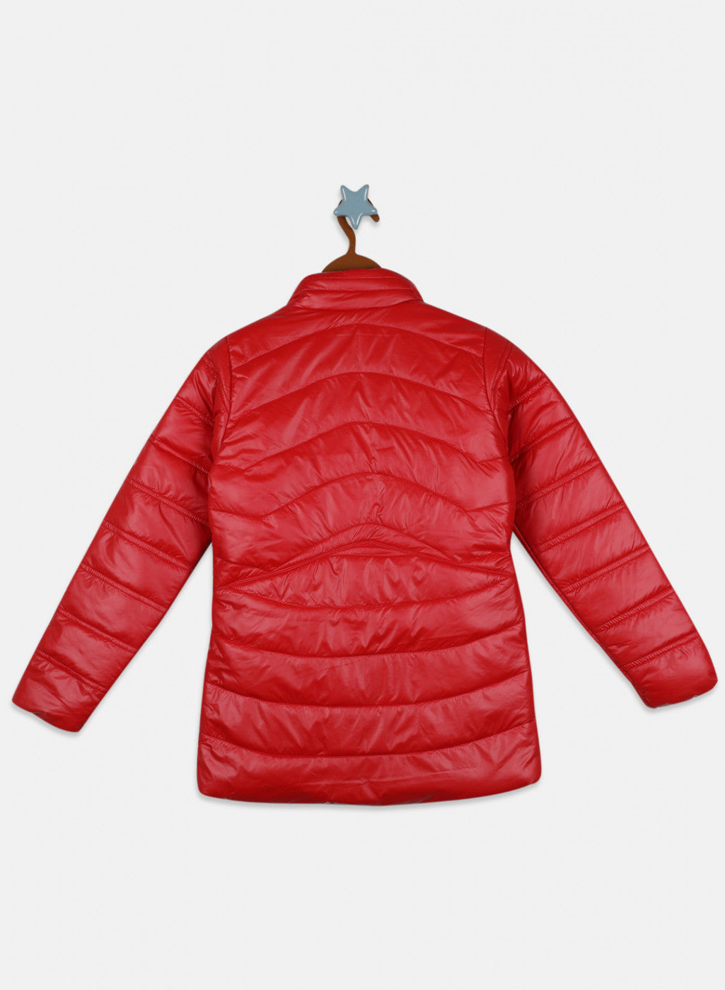 Girls Red Solid Jacket