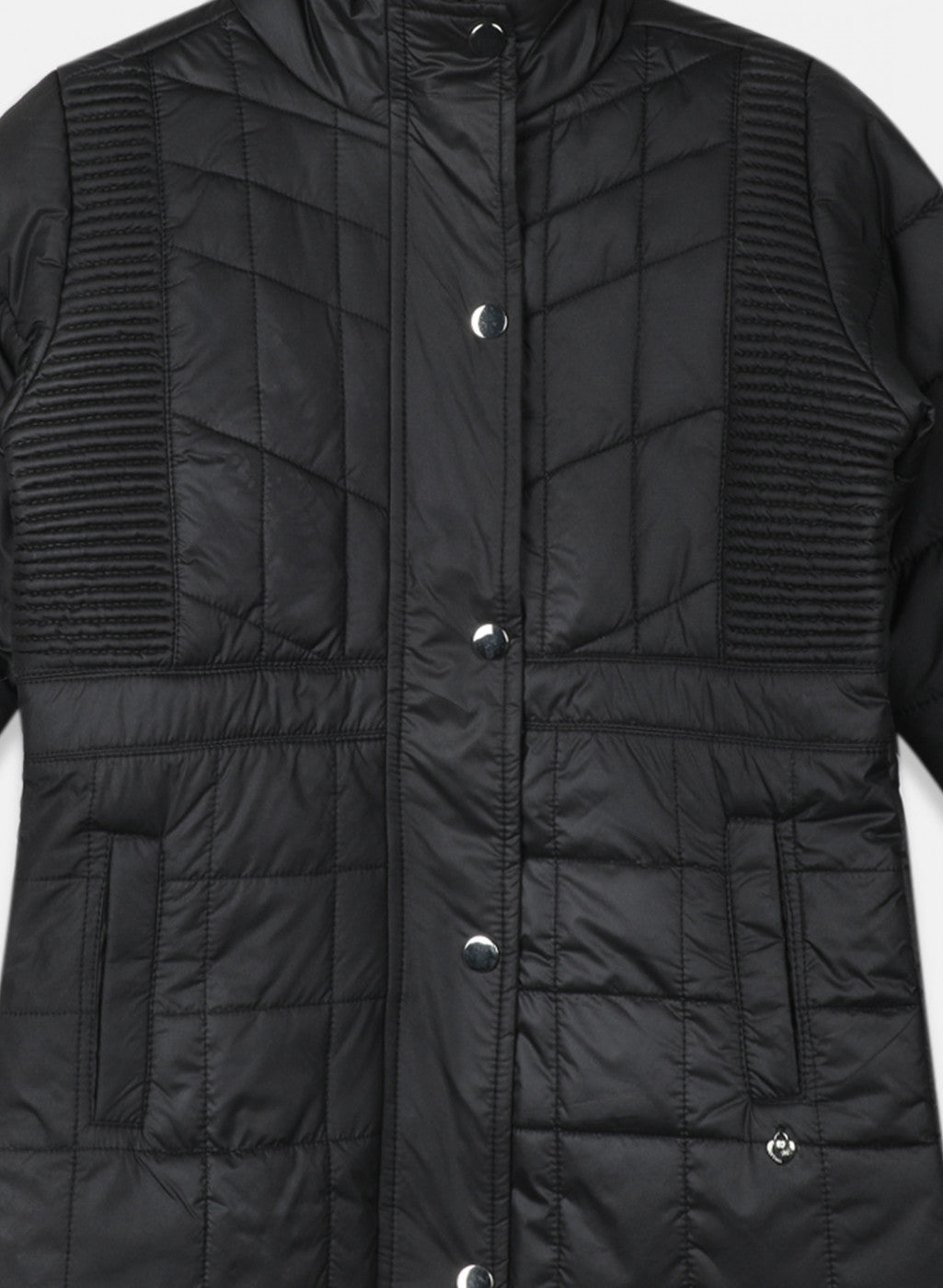 Girls Black Solid Jacket