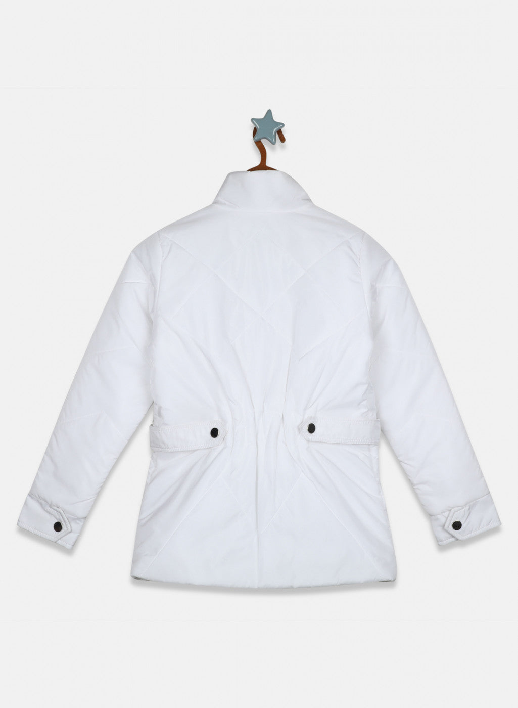 Girls White Plain Jacket