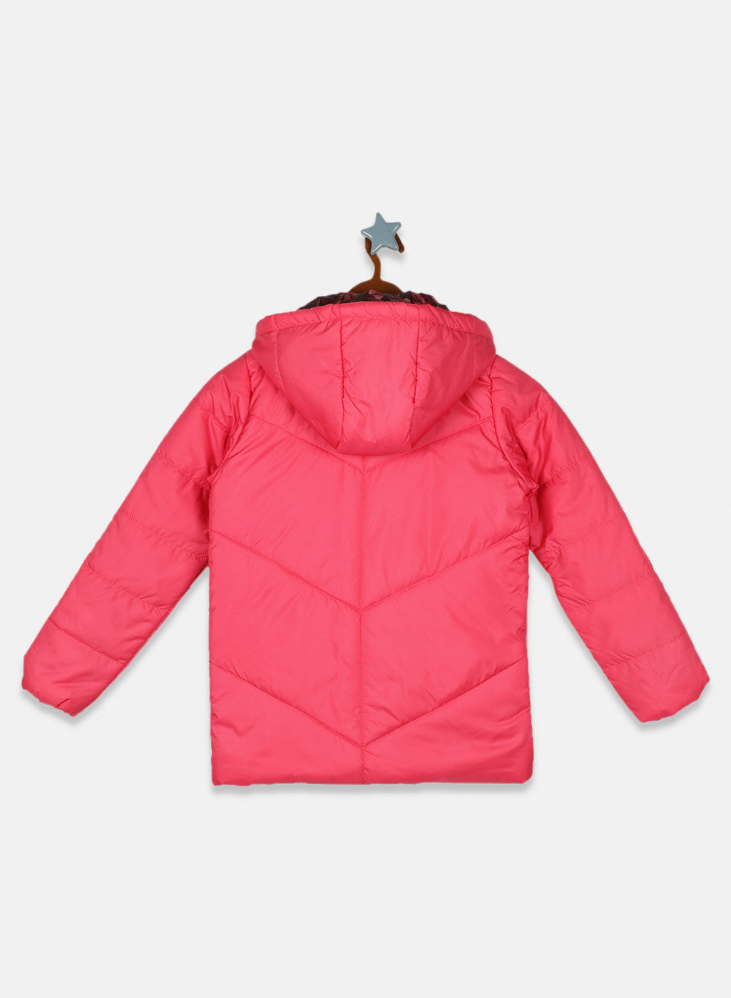 Girls Pink Solid Jacket