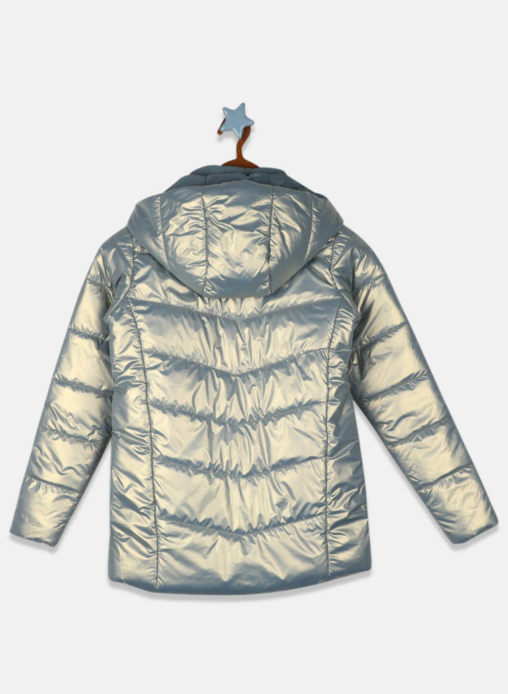 Girls Grey Solid Jacket