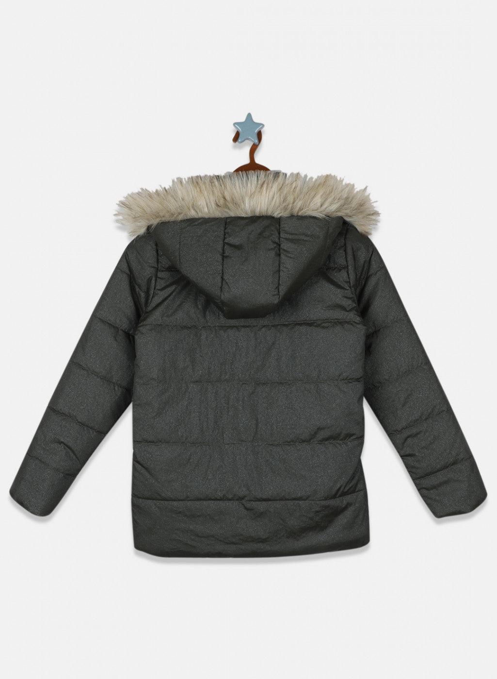 Girls Olive Solid Jacket