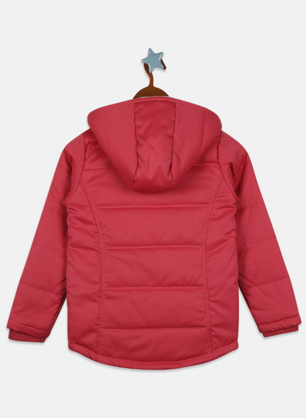 Girls Pink Solid Jacket