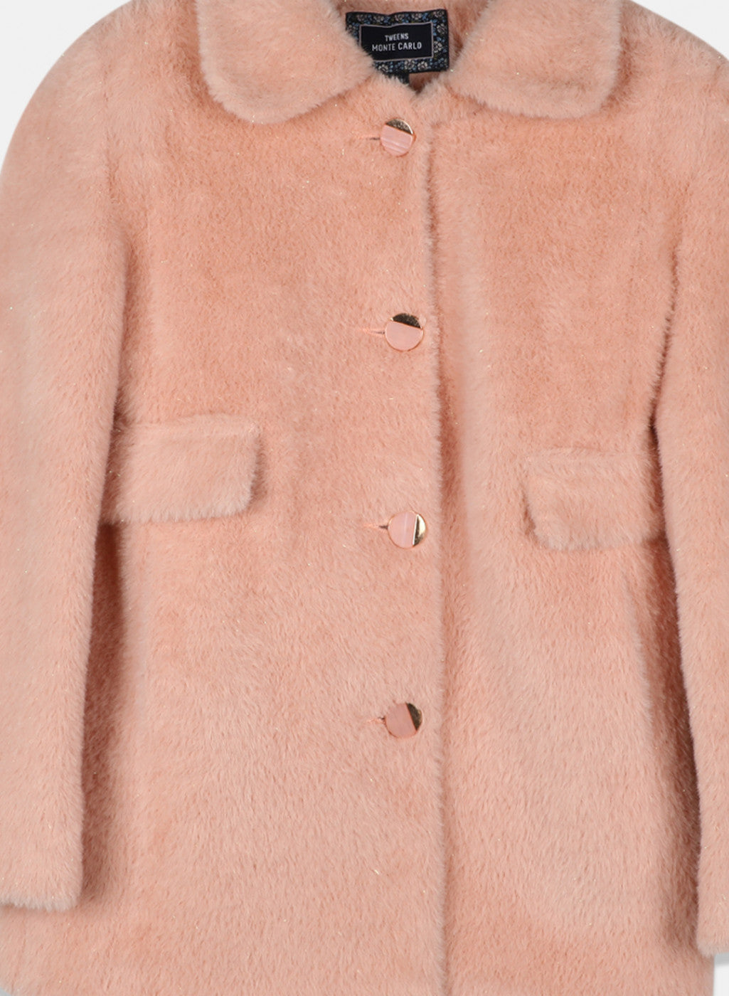 Girls Peach Solid Coat