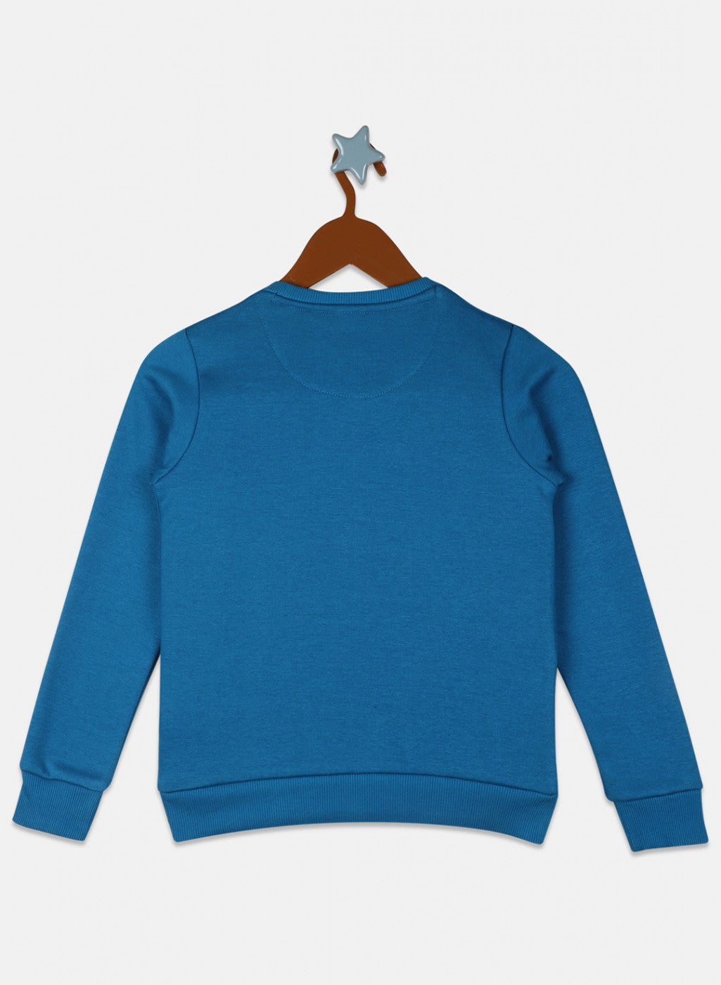 Girls Blue Printed Sweatshirt