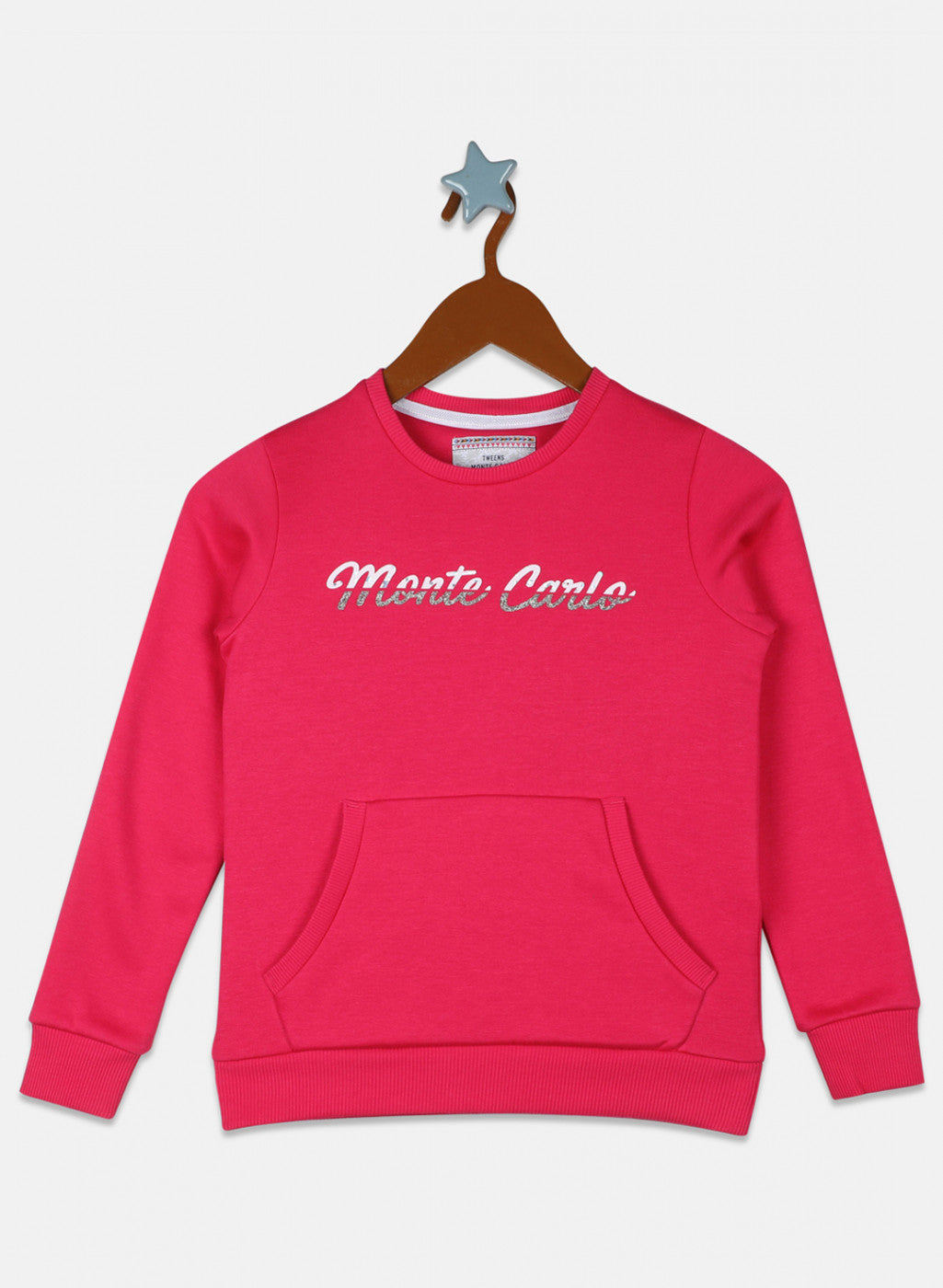 Girls Pink Printed Sweatshirt