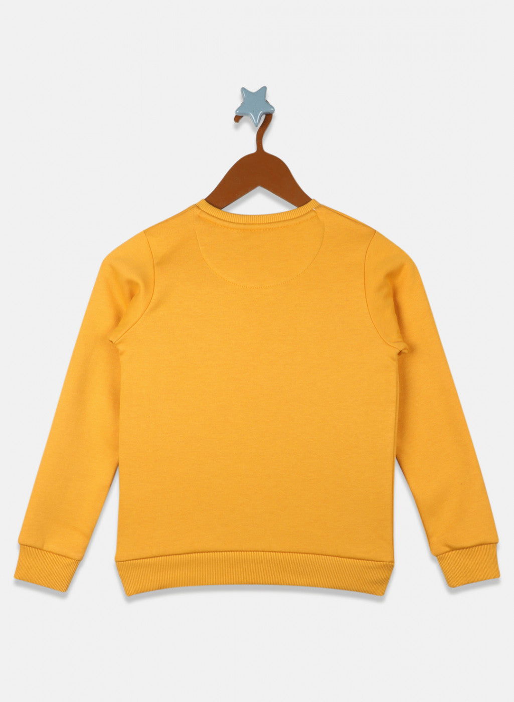 Girls Mustard Printed Sweatshirt