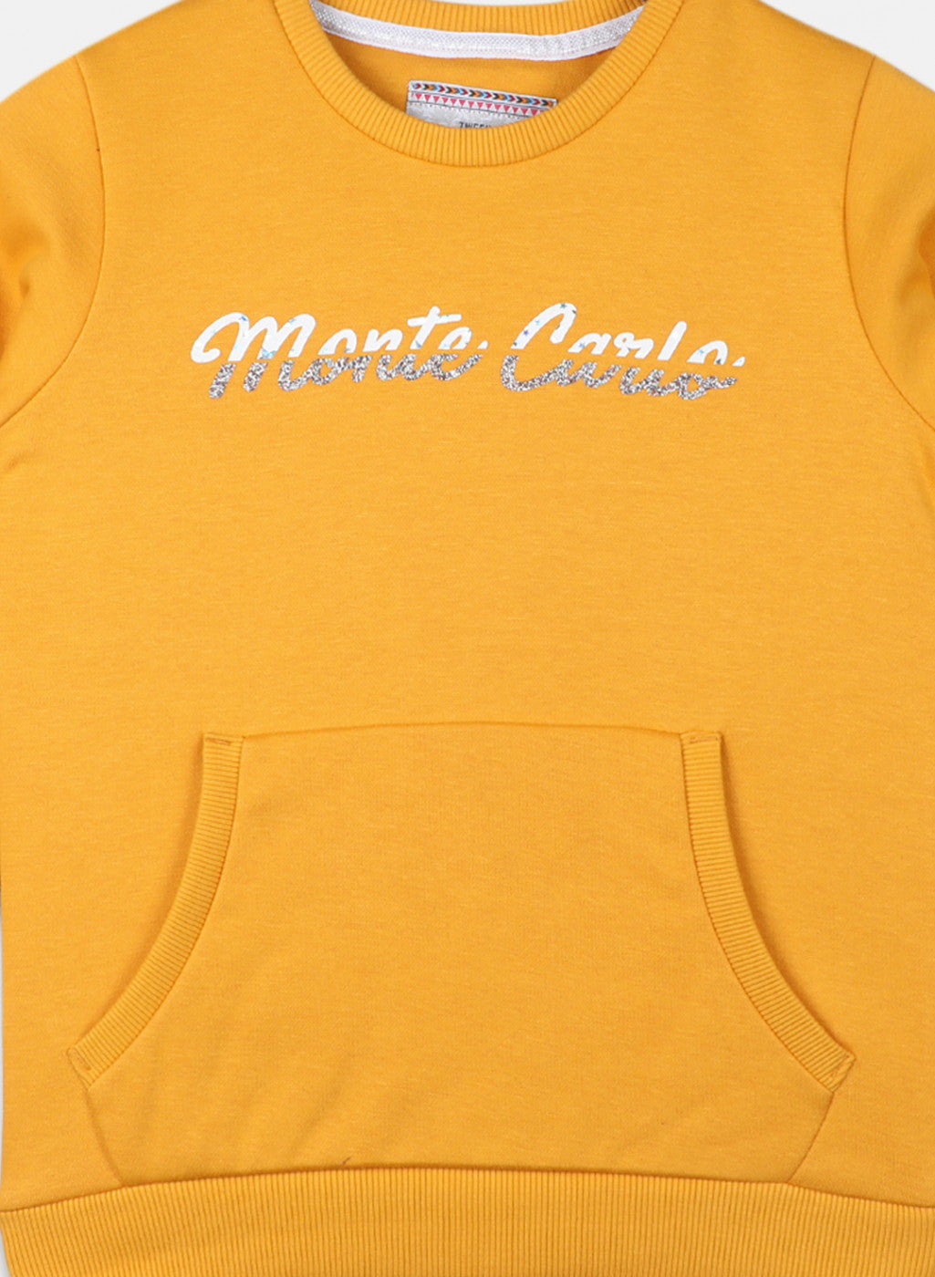 Girls Mustard Printed Sweatshirt