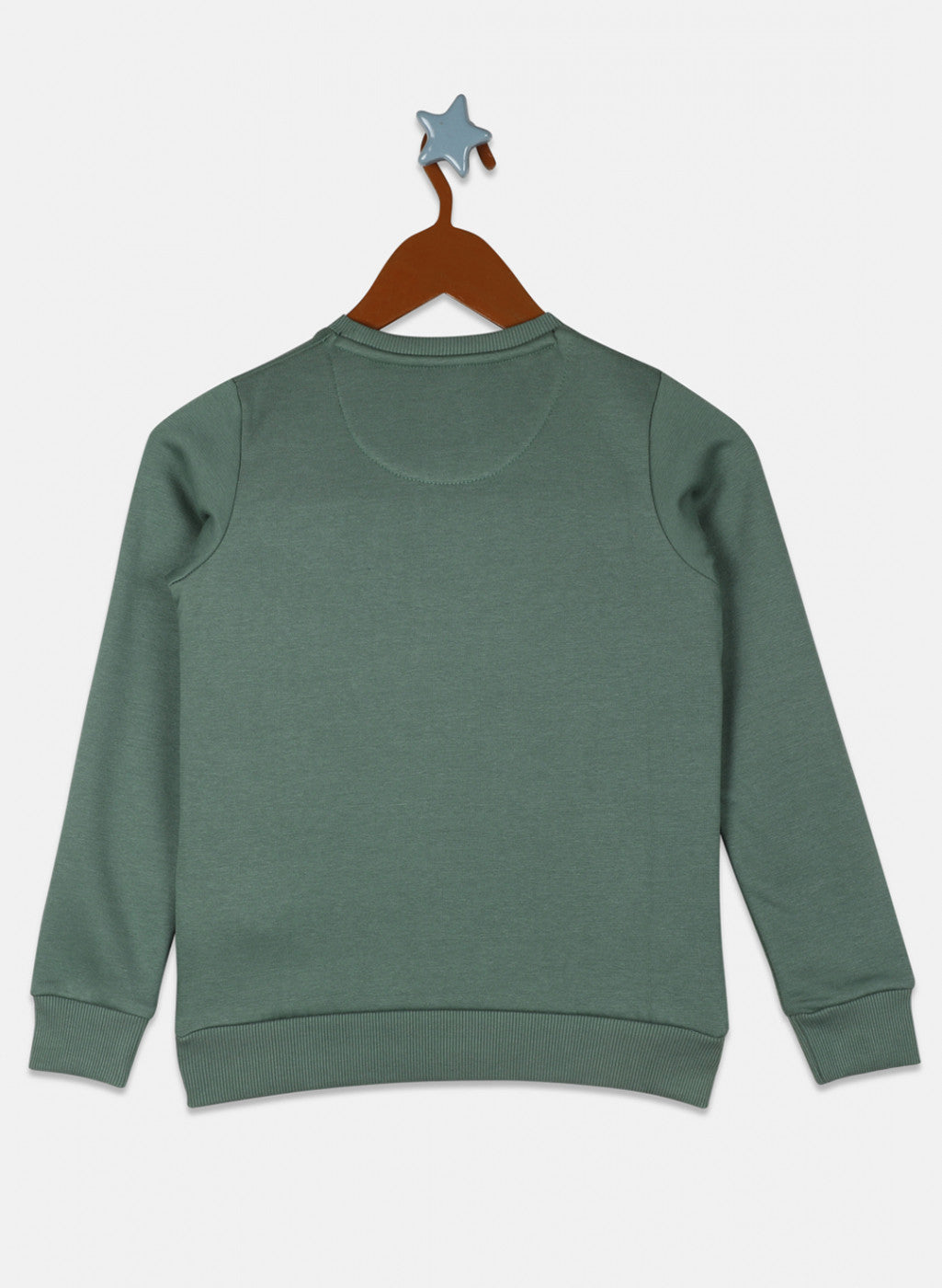 Girls Green Printed Sweatshirt