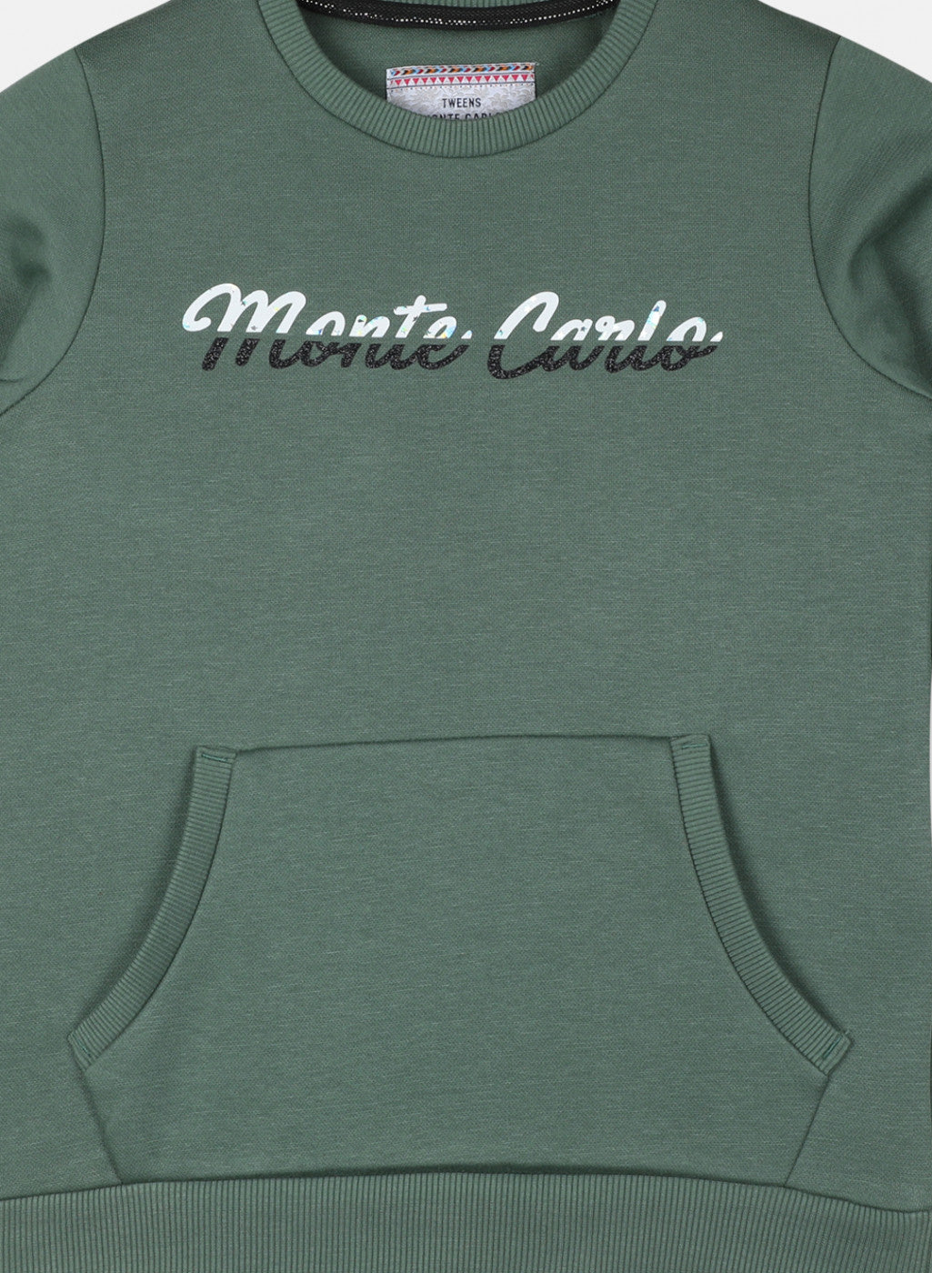 Girls Green Printed Sweatshirt