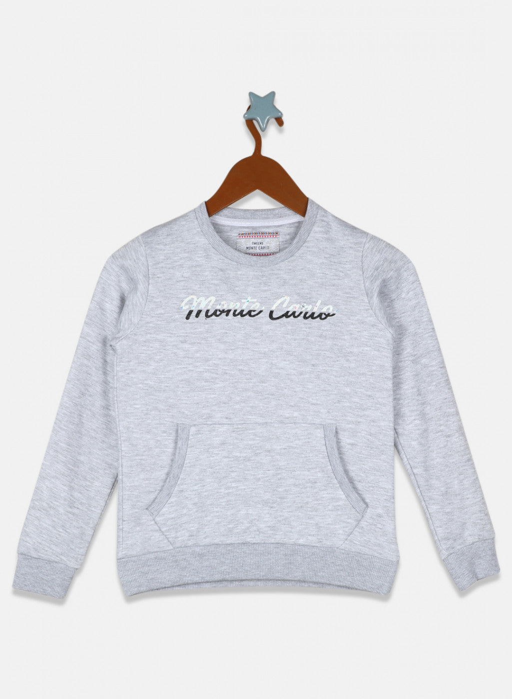 Girls Grey Printed Sweatshirt